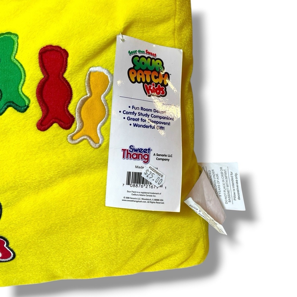 Sour Patch Kids Pillow Sweet Thang Senario Plush VTG Y2K New Old Stock 21" w Tag - Picture 6 of 11